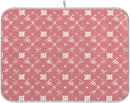 Light Pink Art Dish Drying Mat for Kitchen Counter Absorbent Heat Resistant Microfiber Dishes Drainer Mat 16x18 in Dish Pad Sink Mat Protective Pad Kitchen Decor