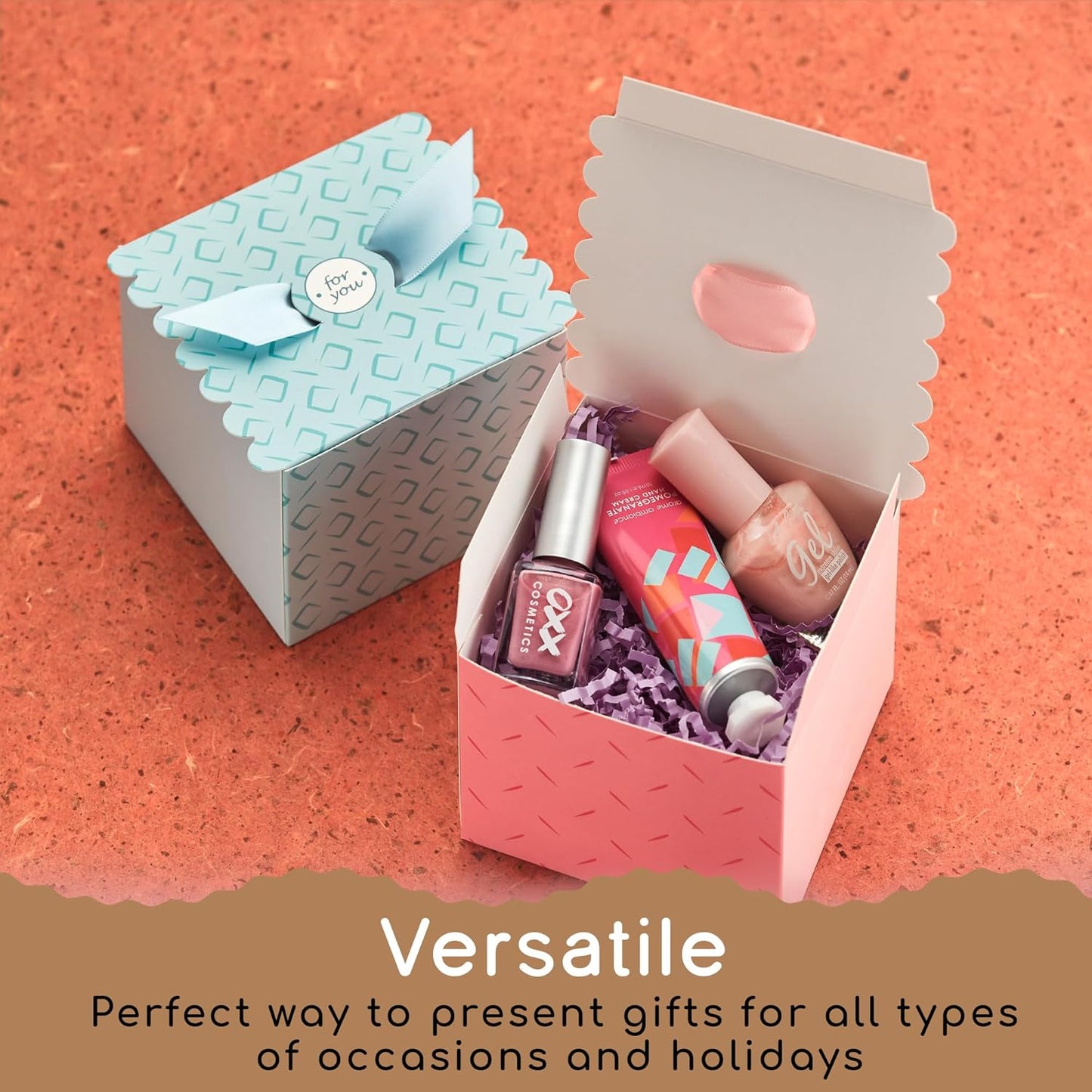 Small Floral Gift Boxes with Ribbons (20 Pack) 4” x 3.2” Cute Flower Decorative Mini Treat Boxes, Printed Spring Wildflower, Pretty Tea Party Favors, Diwali, Candy, Mithai Indian Sweets, Bulk, Empty