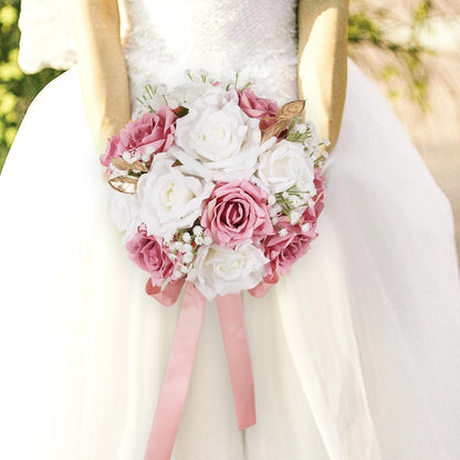 Wedding Bouquets for Bride - Realistic Silk Flowers Artificial Roses