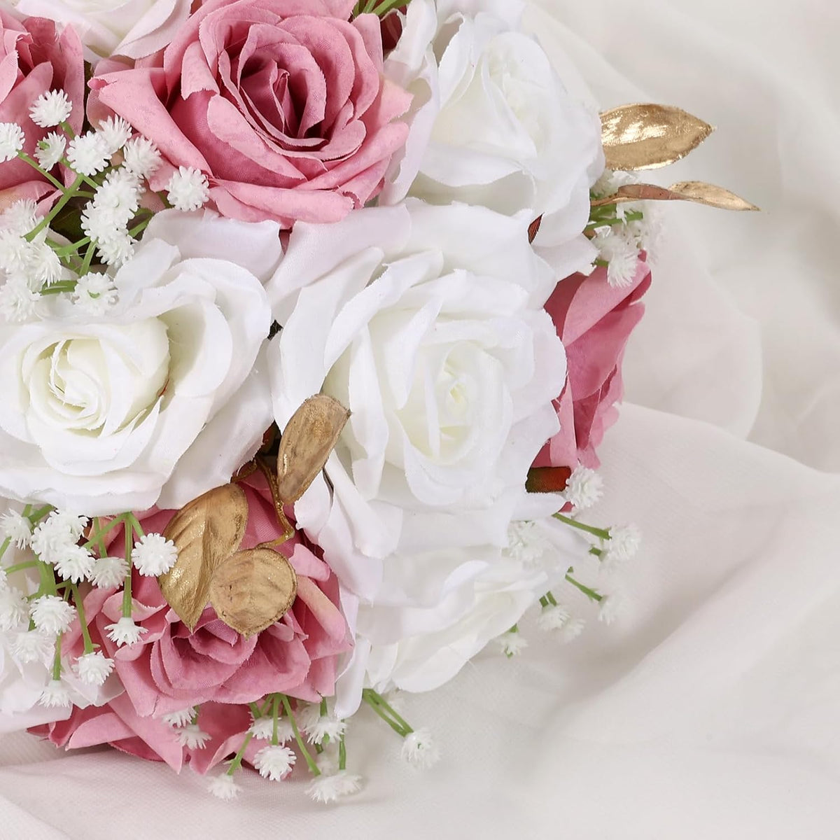 Wedding Bouquets for Bride - Realistic Silk Flowers Artificial Roses