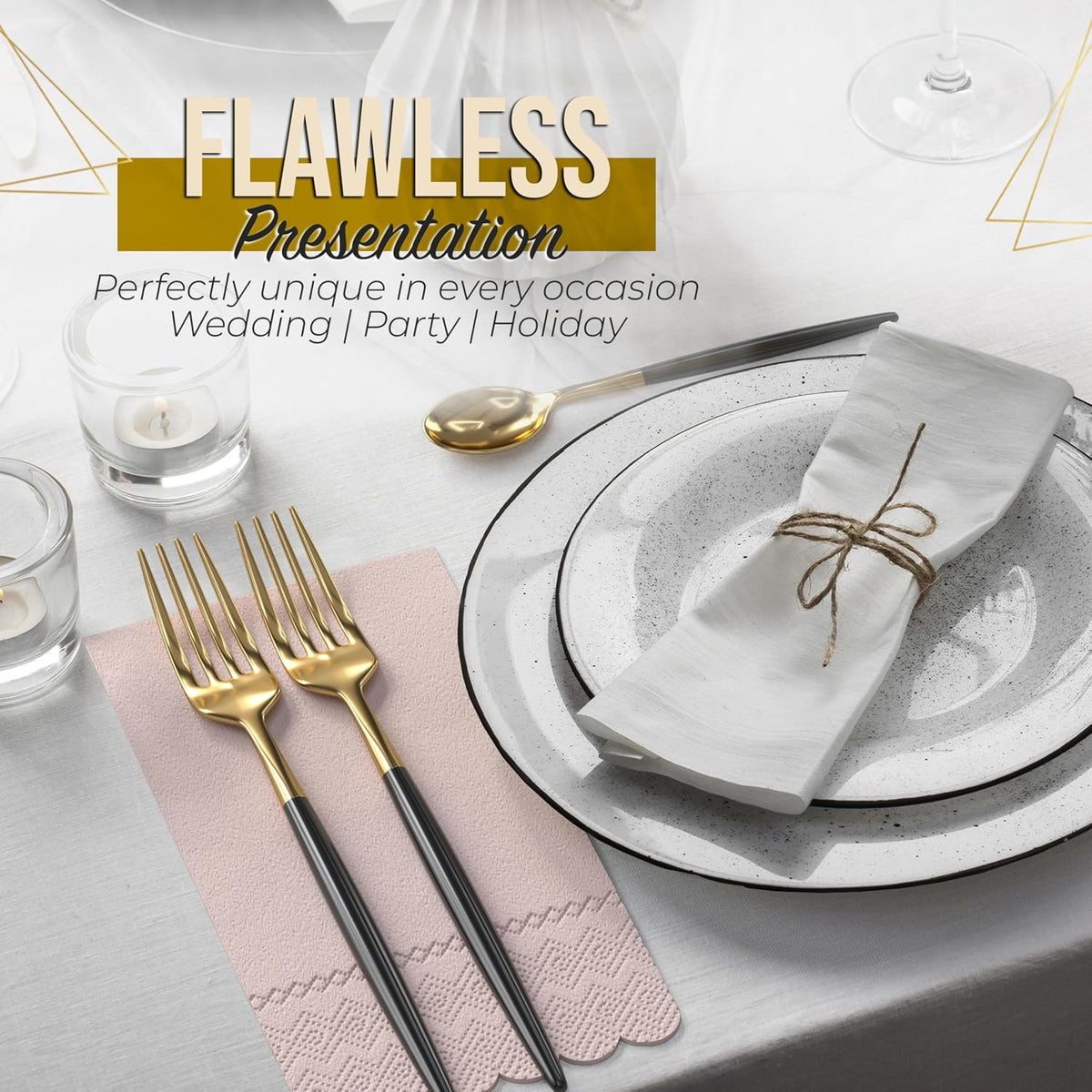 Peach Scalloped Napkins Disposable 20 Pcs 3-Ply Peach Scalloped Dinner Napkins Disposable Decorative for Dinners & Parties, Paper Guest Towels for Bathroom & Party Supplies