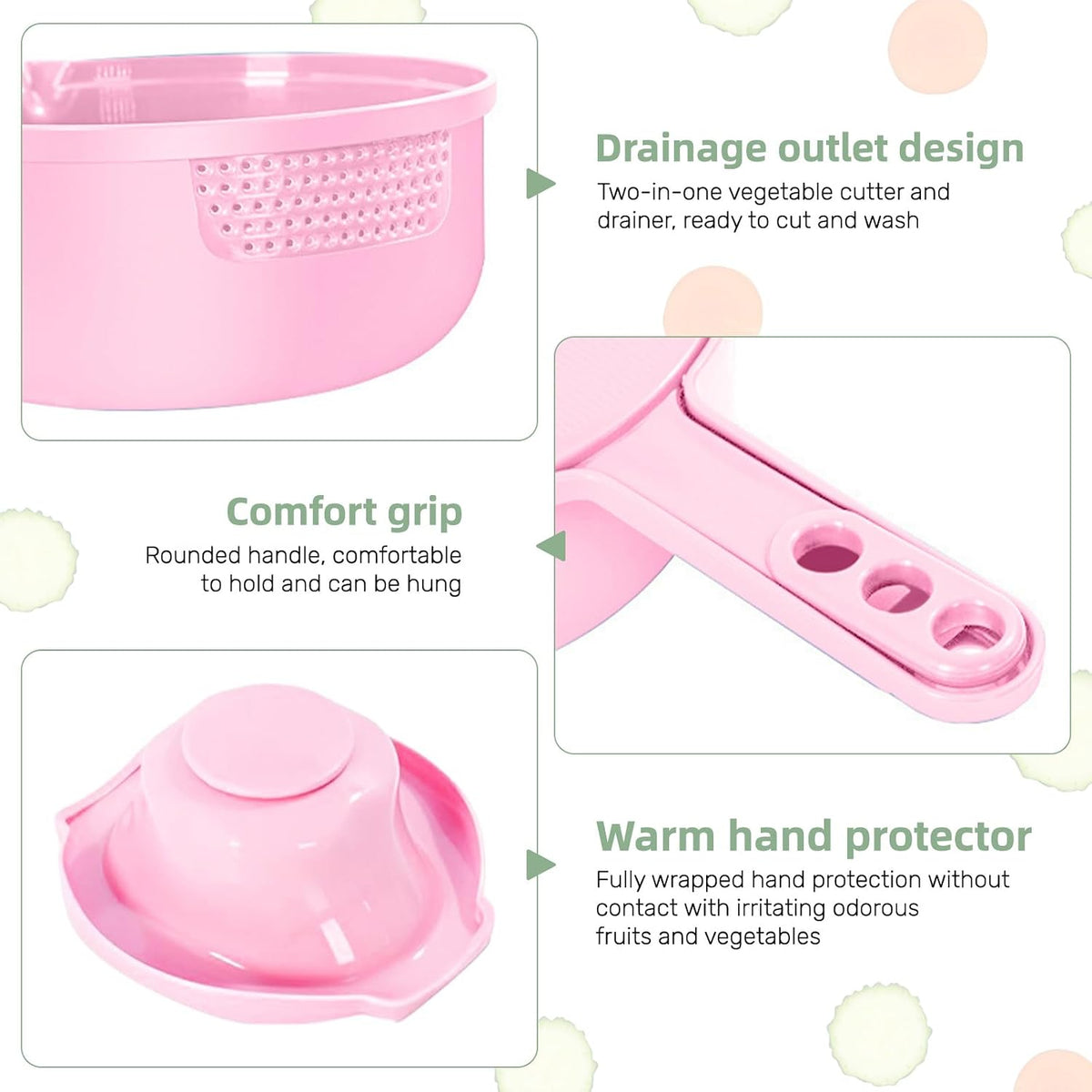 Multifunction mandoline slicer;vegetable chopper;vegetable slicer;food slicer;food chopper;chopper container;onion chopper;mandoline food slicer;vegetable cutter;chopping artifact (pink, 9 in 1)