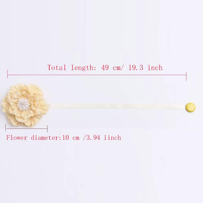 2 Piece Large Cloth Flower Magnetic Curtain Tieback Wedding Decorative Holdbacks Rope American Rustic Style Drapery Holder Clip for Girl's Room (Pink)