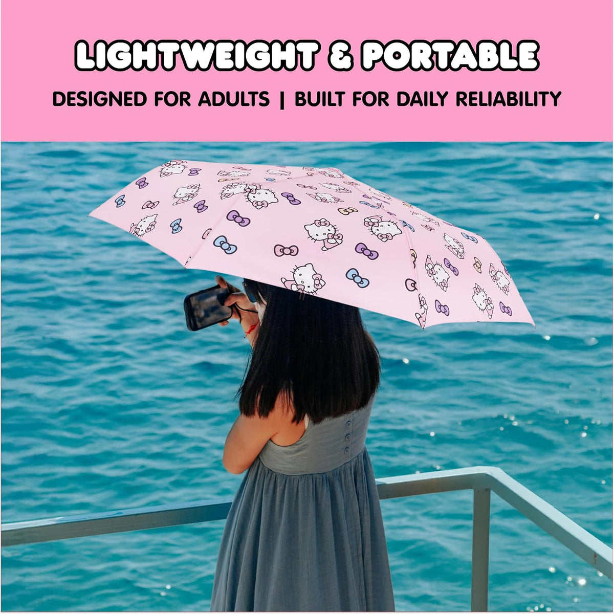 Hello Kitty Gradient Bow Umbrella, Pink