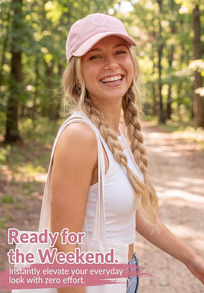 Women's Heart Embroidered Baseball Cap, Low-Profile Dad Hat