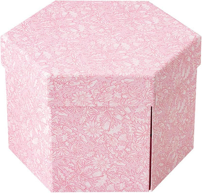 ヘッズ(Heads) Graceful Flower Hexagon Double Tiered Box M Mauve (4 Pieces), W190×H125×D165mm, mave Pink