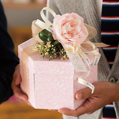 ヘッズ(Heads) Graceful Flower Hexagon Double Tiered Box M Mauve (4 Pieces), W190×H125×D165mm, mave Pink