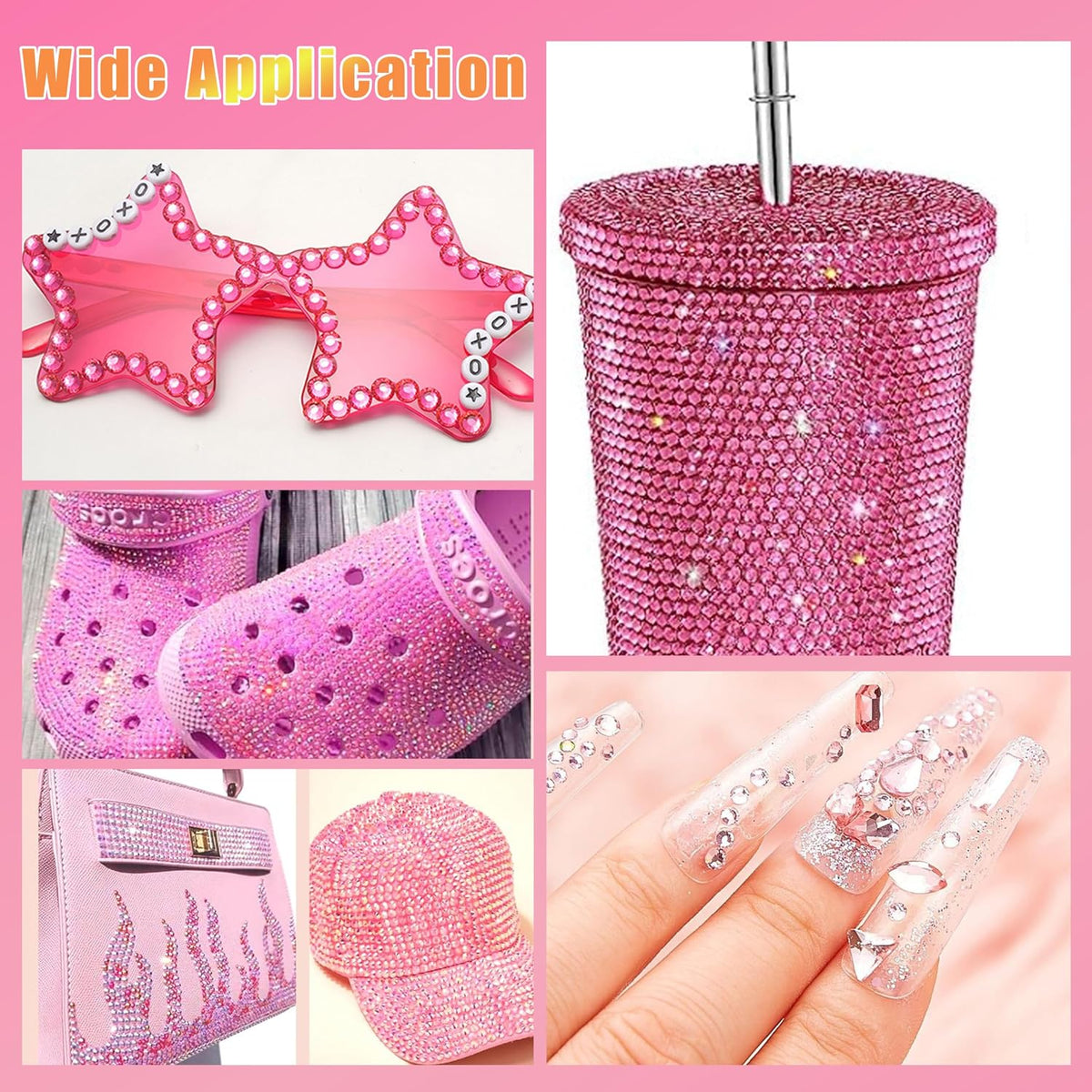 22000 Pcs Pink Flatback Pearls and Rhinestones Bedazzling Kit for Crafts
