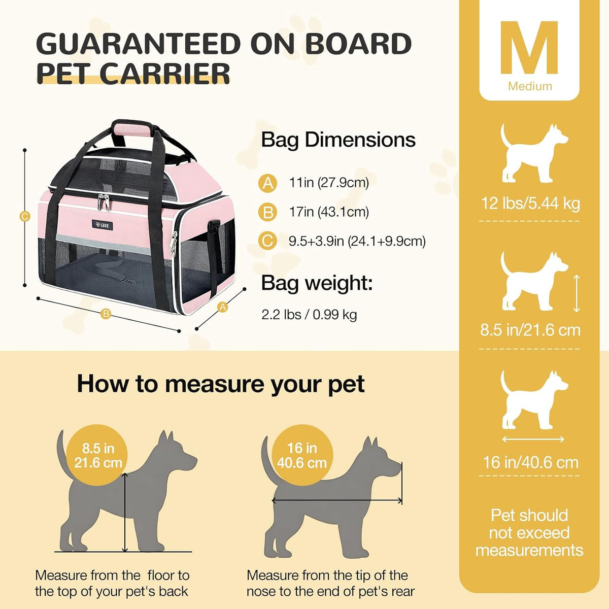 Top-Expandable Pet Carrier 17x11x9.5 Inch Alaska Hawaiian Airline Approved Soft Sided Underseat to 12lbs Travel Carriers for Small Dogs and Cats with Locking Safety Zippers Anti-Scratch Mesh