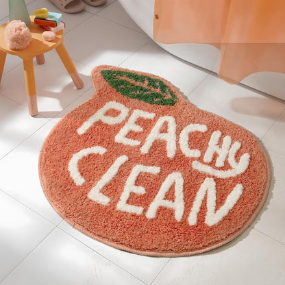 Peach Bath Mat Peachy Fruit Bathroom Rugs Clean Bath Mats for Kid's Room