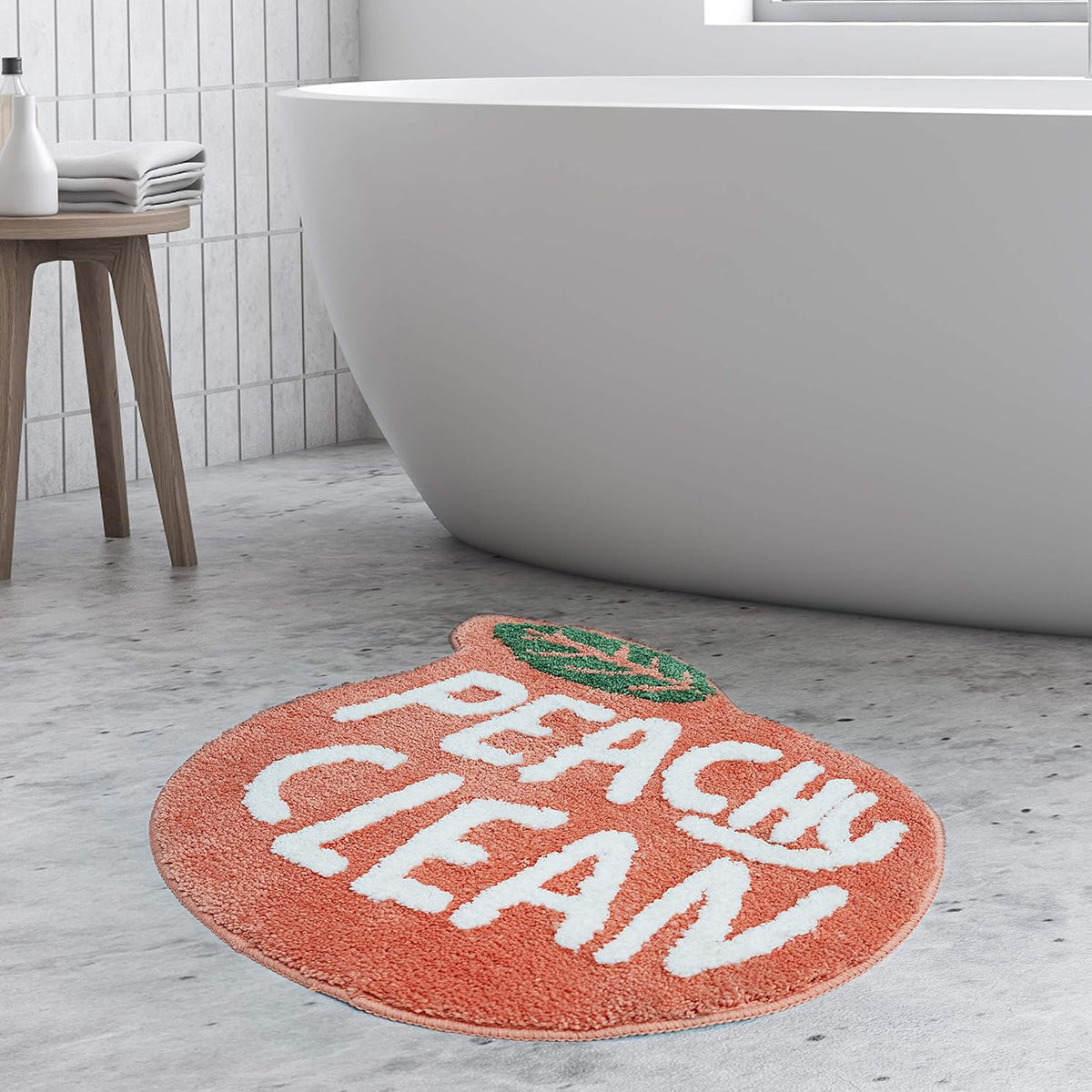 Peach Bath Mat Peachy Fruit Bathroom Rugs Clean Bath Mats for Kid's Room