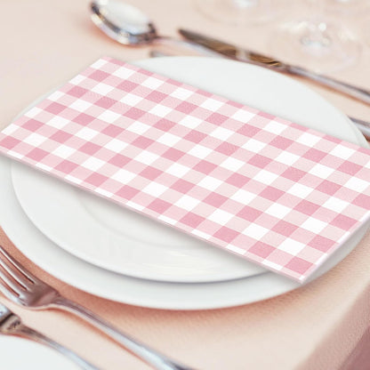 Whaline Light Pink Guest Napkins Buffalo Plaid Disposable Paper Napkins 3 Ply Wedding Dinner Hand Napkin Towel for Birthday Bride Shower Party Supplies Table Decorations, 80Pcs