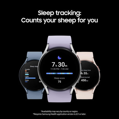 SAMSUNG Galaxy Watch 5 40mm Bluetooth Smartwatch w/Body, Health, Fitness and Sleep Tracker, Sapphire Crystal Glass, Enhanced GPS Tracking, US Version, Pink Gold Bezel w/Pink Band (Renewed)