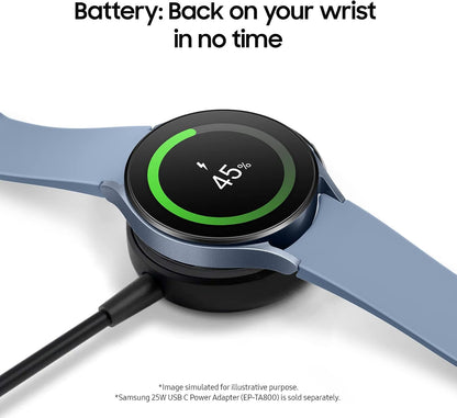 SAMSUNG Galaxy Watch 5 40mm Bluetooth Smartwatch w/Body, Health, Fitness and Sleep Tracker, Sapphire Crystal Glass, Enhanced GPS Tracking, US Version, Pink Gold Bezel w/Pink Band (Renewed)