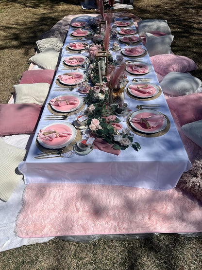 PLOYMONO Pink Heavy Duty Cloth Napkins - 17 x 17 Inch Solid Washable Polyester Dinner Napkins - Set of 8 Napkins with Hemmed Edges - Great for Weddings, Parties, Spring, Mother's Day