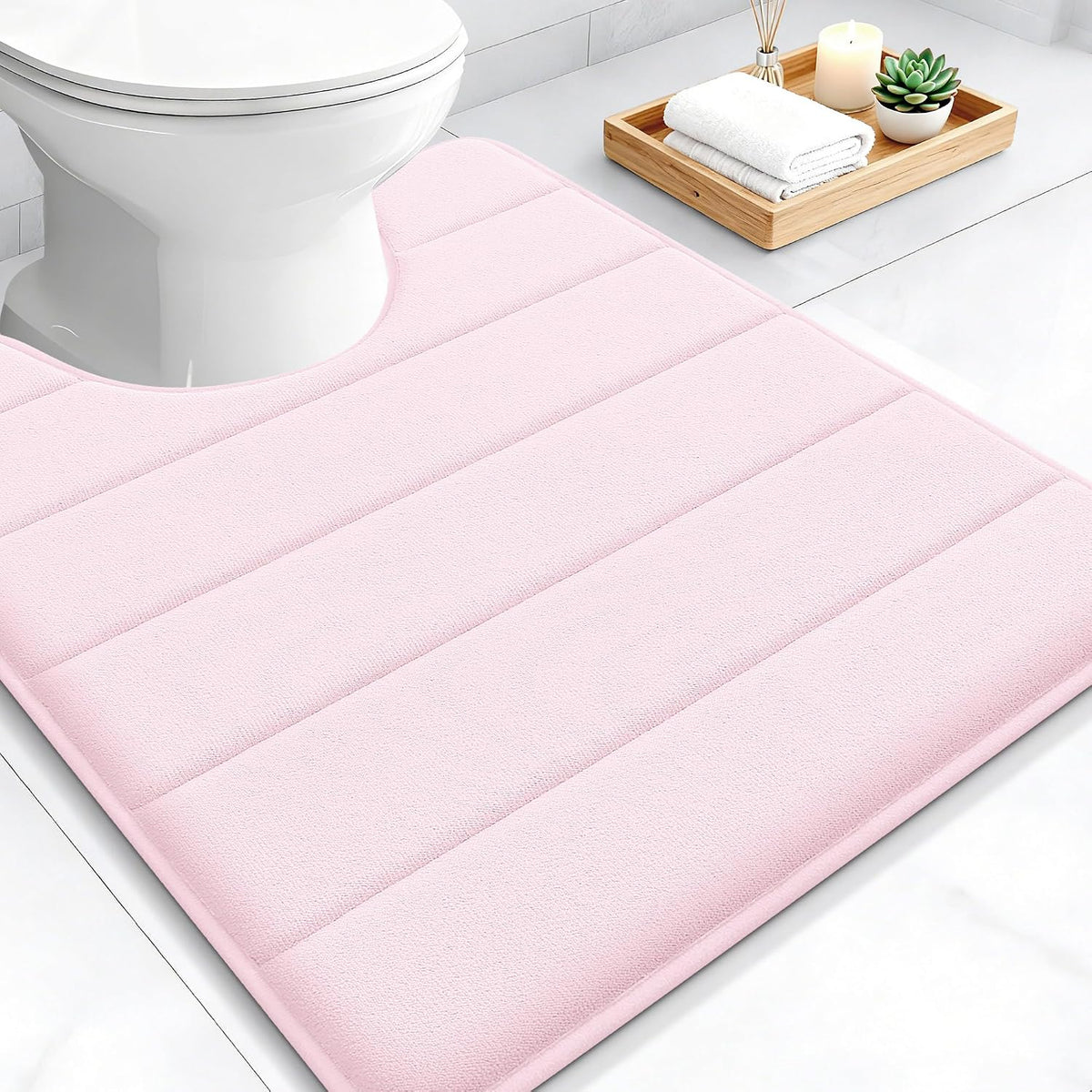Memory Foam Toilet Rugs U Shaped 24x20, Super Soft and Absorbent