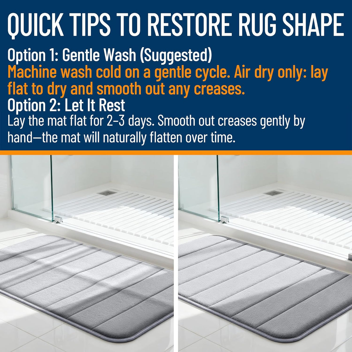 Memory Foam Toilet Rugs U Shaped 24x20, Super Soft and Absorbent