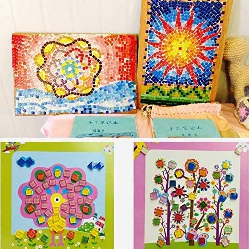 Mosaic Tiles,Glass Tiles, Shine Crystal Mosaic Glass Pieces Bulk Square Glitter Crystal Mosaic Tiles for Home Decoration or DIY Crafts 200g,1x1 cm,Pink