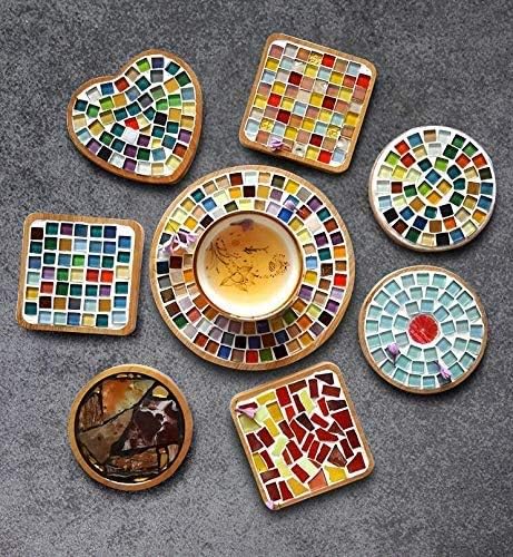 Mosaic Tiles,Glass Tiles, Shine Crystal Mosaic Glass Pieces Bulk Square Glitter Crystal Mosaic Tiles for Home Decoration or DIY Crafts 200g,1x1 cm,Pink