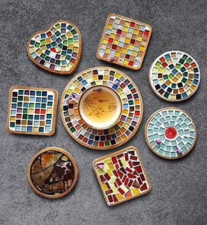 Mosaic Tiles,Glass Tiles, Shine Crystal Mosaic Glass Pieces Bulk Square Glitter Crystal Mosaic Tiles for Home Decoration or DIY Crafts 200g,1x1 cm,Pink