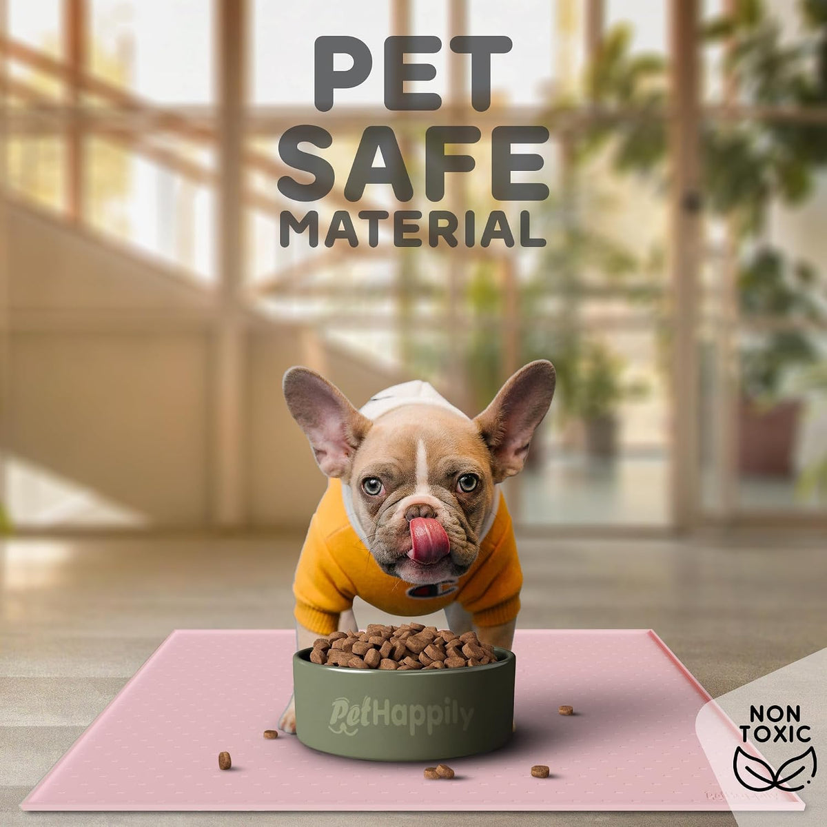 Dog Food Mat - Raised Edges Dogs Mat for Food and Water Prevent Spill, Waterproof Cat Food Mats Protect Floors, Easy Clean Dog Bowl Mats for Food and Water, Silicone Pet Food Tray