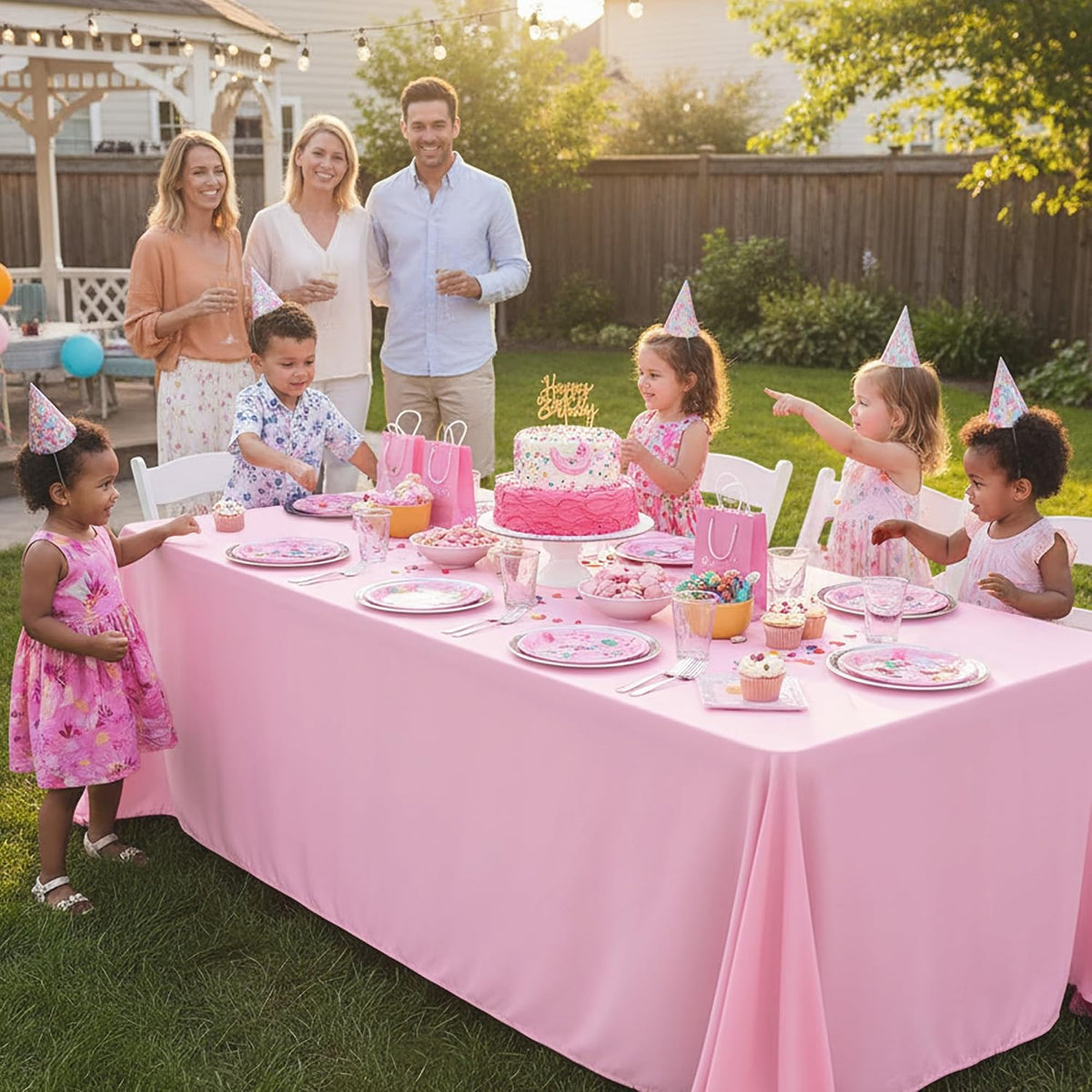 10-Pack Pink Tablecloths for Rectangle Tables, 60 x 84 Inches