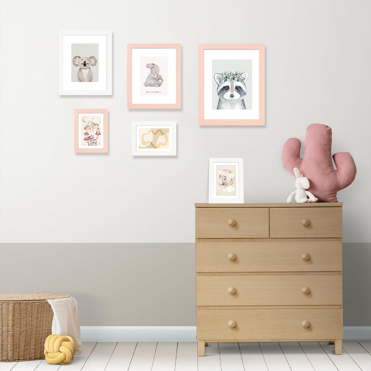 5x7 Picture Frame(4 Pack,Pink) Made of Real Glass and Wooden Frame