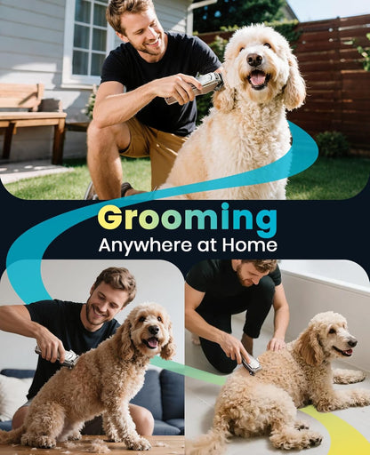 oneisall PC18 Dog Clippers for Grooming for Thick Coat | 6800 RPM High-Speed, Detachable Stainless Steel Blades,4 hours of battery life, Dog Shaver for Thick/Matted/Knotted/Hair