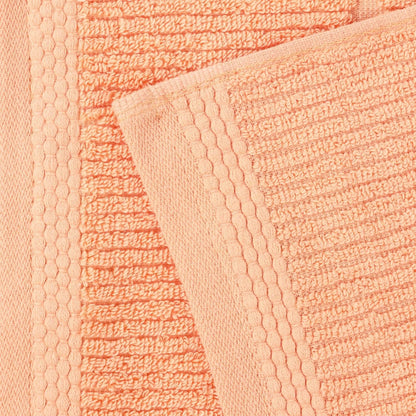 Ultra Soft Quick Dry Absorbent Cotton Blend Towel Set for Bathroom, Bath Essentials, Ribbed Design Milo Towel, Bath Towels, Set of 2, Peach