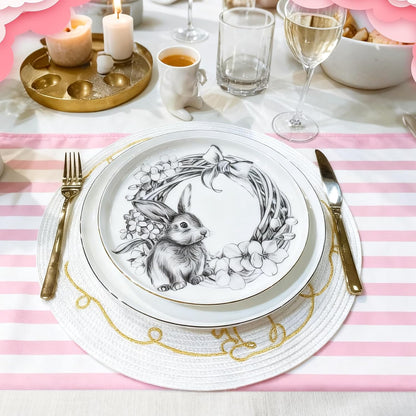 Striped Table Runner Roll,Pink,25' Long X 16" Wide