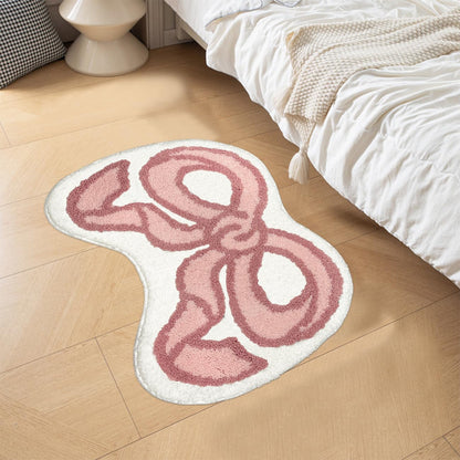 Coquette Bow Rug Pink Bathroom Rugs Extra Soft Microfiber Quick Dry Bath Mat Non Slip Cute Aesthetic Decor Carpet Preppy Water Absorbent Bathtub Shower Mat Toilet Door Mat, 16" x 29"