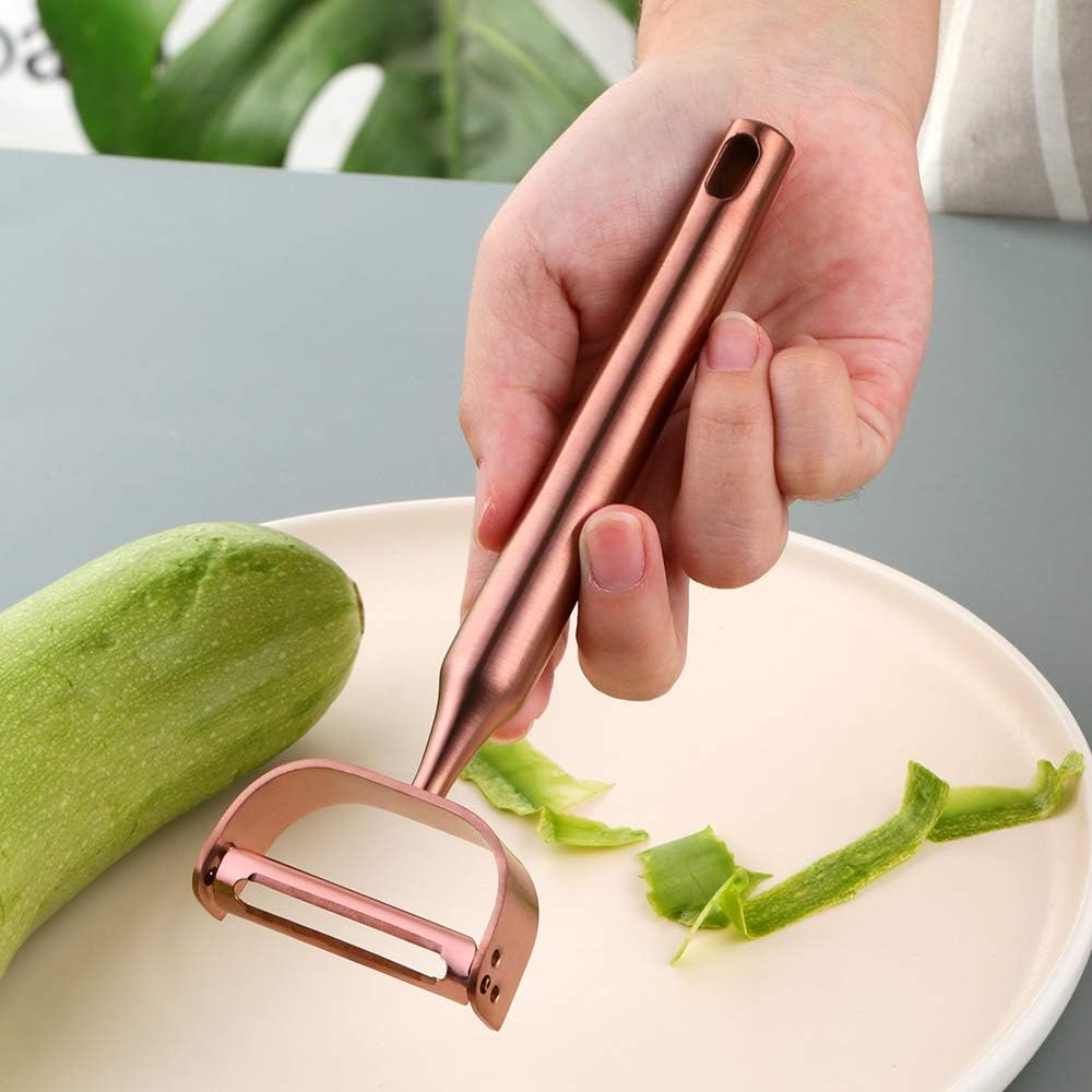 4 Sides Box Grater For Kitchen,Stainless Steel Cheese Grater With Handle,Multi-Function Vegetable Slicer Food Shredder For Chees,Ginger,Vegetables,Rose Gold