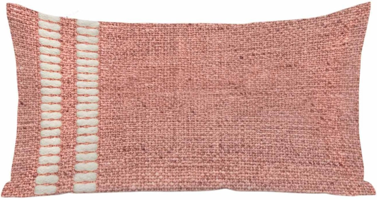 Peach Pink Texture Satin Pillowcases with Zipper Cal King Size Cooling Silk Pillow Cases for Hair and Skin Smooth Soft Country Farmhouse Burlap Stripes Throw Pillow Covers for Women Men 20x40 Inch