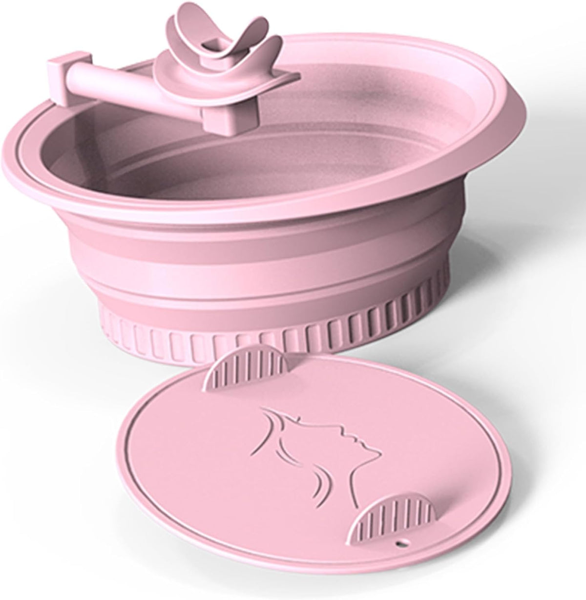 Face Ice Bath Bowl with Breathing Tube - Silicone Ice Bowl for Face Cold Plunge Tub, Portable Face Tub for Ice Bath, Skin Tightening and Depuffing Skincare Tool (Pink)