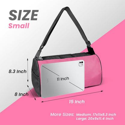 Small Travel Duffel Bag Foldable Waterproof Gym Bag for Gym Beach Swim Bag Men Women Duffle Bag Lightweight Oxford Cloth Sports Bag-Pink