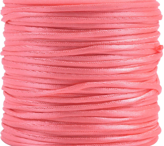 80 Yards 1.0mm Nylon Rattail Satin Silk Trim Cord Beading String for Chinese Knotting, Kumihimo, Beading, Macramé, Jewelry Making, Dark Peach