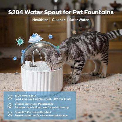 Upgrade Ceramic Cat Water Fountain, 2.2L/78oz Ceramic Cat Fountain, Automatic Ceramic Water Fountain for Cats, Pet Water Fountain with Ultra-Quiet Pump (White)