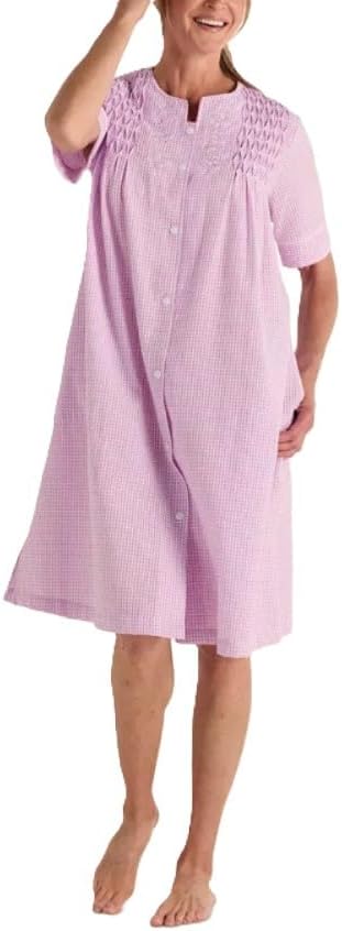 Women's Seersucker ShortSleeve Short Robe