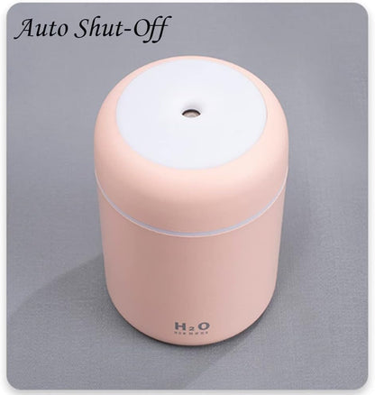 Portable Mini Humidifier, 300ml with Colorful LED Night Light, USB Personal Desktop Humidifier for Car Office Home Travel, Auto Shut-Off, 2 Mist Modes, Super Quiet(pink)