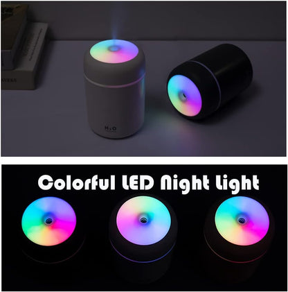 Portable Mini Humidifier, 300ml with Colorful LED Night Light, USB Personal Desktop Humidifier for Car Office Home Travel, Auto Shut-Off, 2 Mist Modes, Super Quiet(pink)