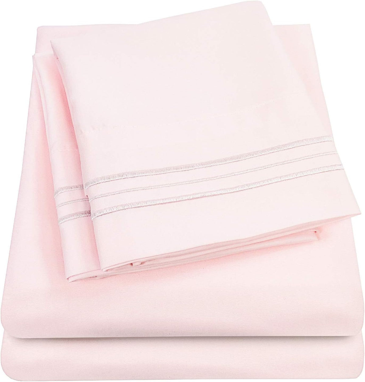 1500 Supreme Collection Queen Sheet Sets Pale Pink - Luxury Hotel Bed Sheets and Pillowcase Set for Queen Mattress - Extra Soft, Elastic Corner Straps, Deep Pocket Sheets, Queen Pale Pink