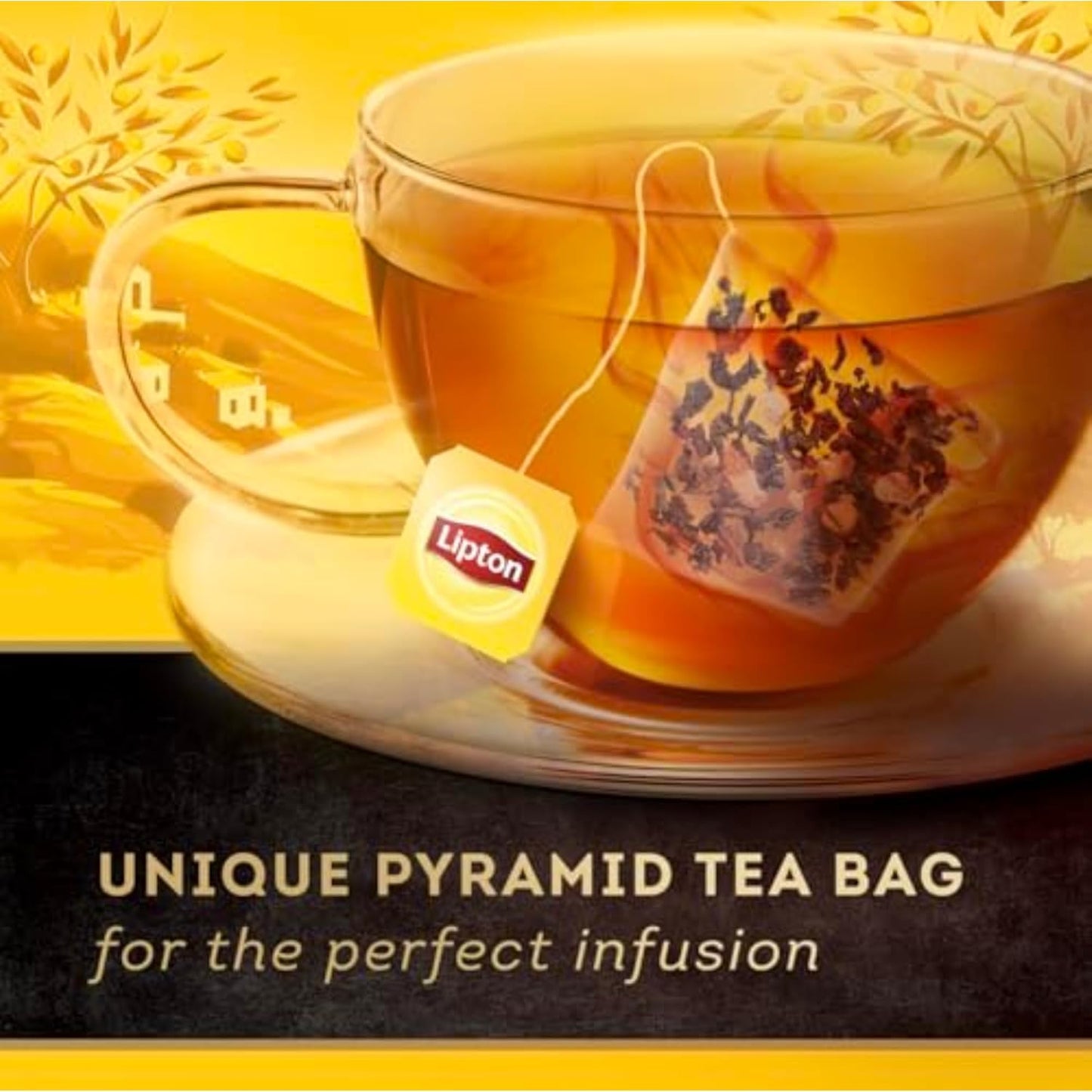 Black Tea Peach Mango 4-Pack Pyramid Tea Bags Flavored Caffeinated Hot Tea with Real Greek Peach Pieces and Mango Flavor Rainforest Alliance Certified 80 Total Teabags