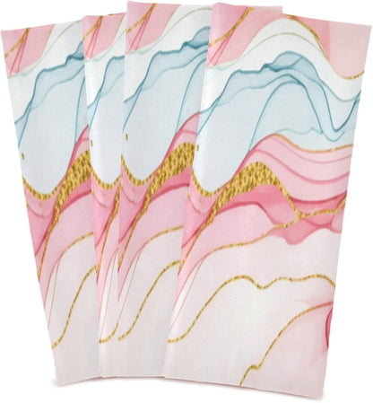 Art Pastel Pink Golden Sage Dish Towels Set Kitchen Decor Cute Tea Towels Rags Washcloths Absorbent Soft 18 x 28 Inch, 6 Packs