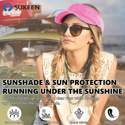 Sports Sun Visor Men Women Lightweight Portable Cooling Stretchy Visor Hat for Running, Golf, Daily Wear