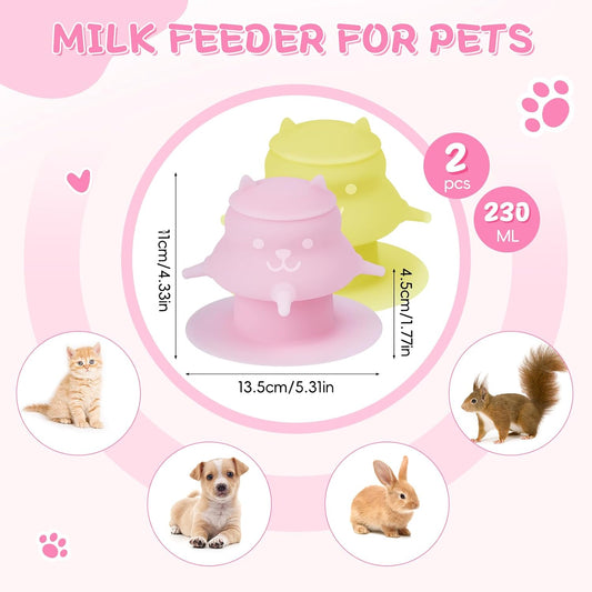2Pcs Puppy Milk Feeder Nursing Station,Dispenser Food Grade Silicone