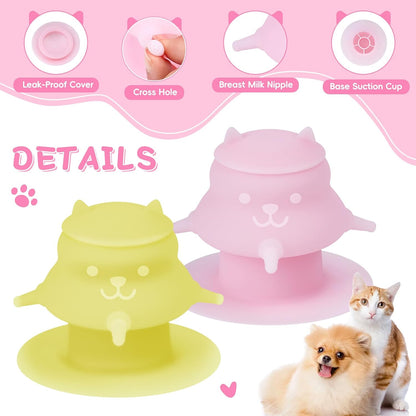 2Pcs Puppy Milk Feeder Nursing Station,Dispenser Food Grade Silicone