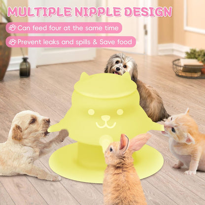 2Pcs Puppy Milk Feeder Nursing Station,Dispenser Food Grade Silicone