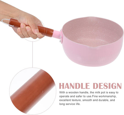 Pink 18cm Maifan Stone Milk Pot Food Cooking Saucepan Nonstick Complementary Food Pot for Stove Use