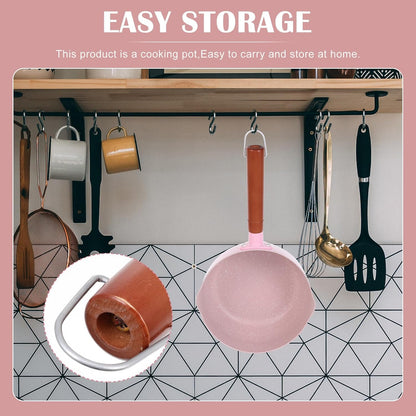 Pink 18cm Maifan Stone Milk Pot Food Cooking Saucepan Nonstick Complementary Food Pot for Stove Use