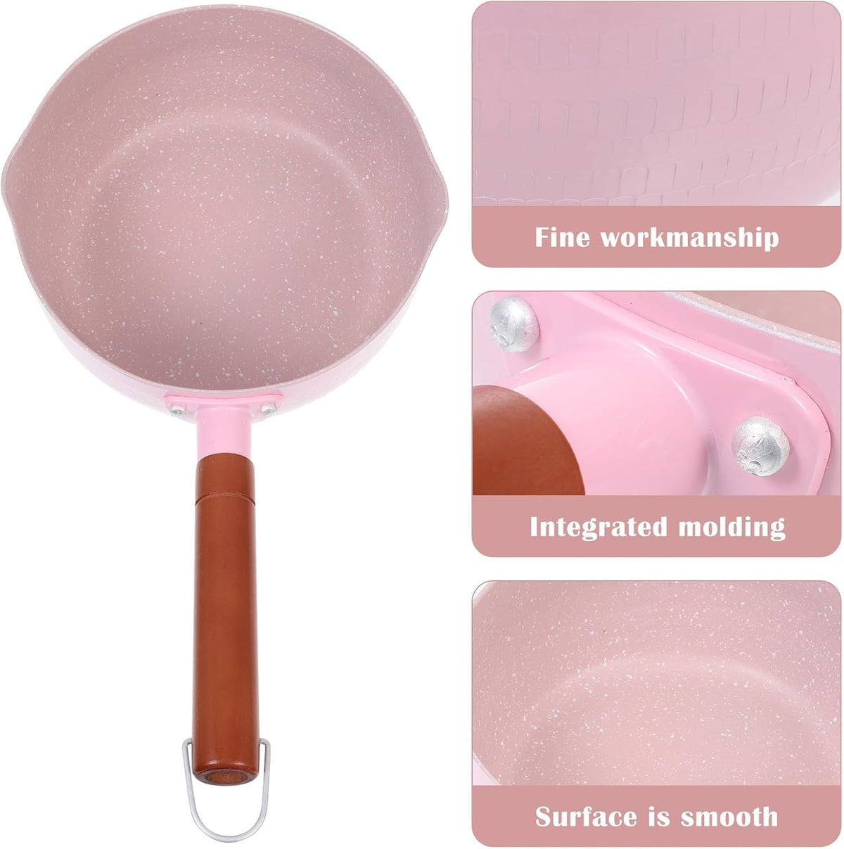 Pink 18cm Maifan Stone Milk Pot Food Cooking Saucepan Nonstick Complementary Food Pot for Stove Use